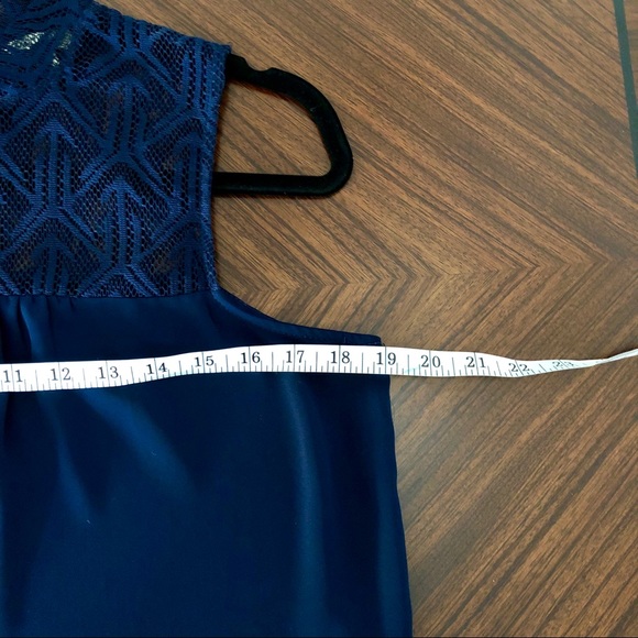Navy Lace Neck Top - Picture 5 of 6